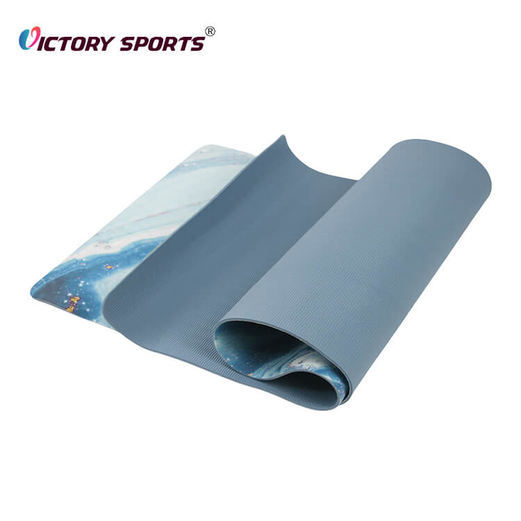 Suede Surface TPE Fitness Exercise Mat - Image 3