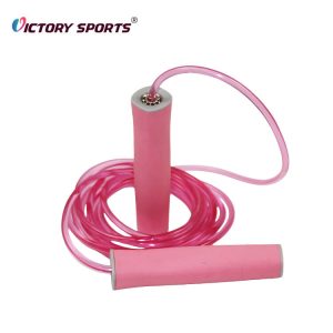Silicone Handle Pink Jump Rope for Women Adults VSRP-007
