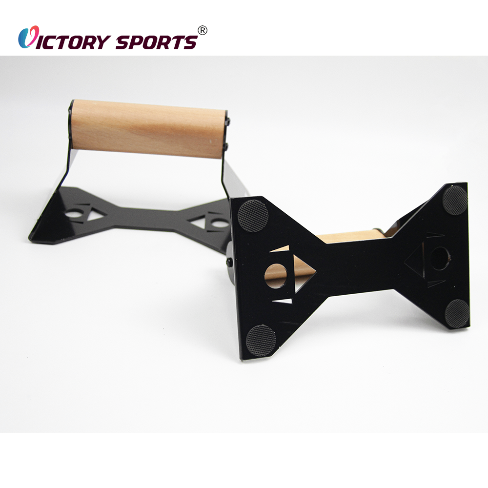Heavy Duty Steel Wooden Handle Push Up Stand for Strength Training VPU-1561 - Image 3