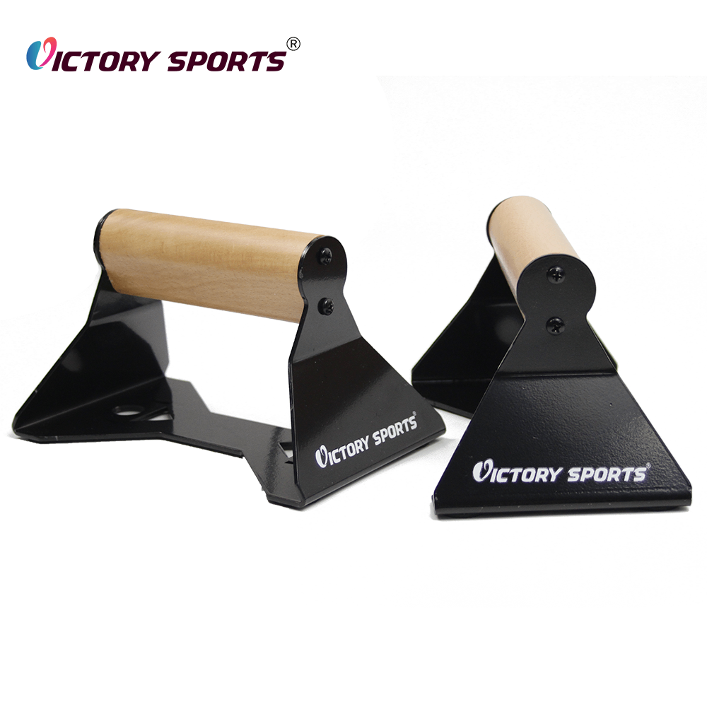 Heavy Duty Steel Wooden Handle Push Up Stand for Strength Training VPU-1561 - Image 2